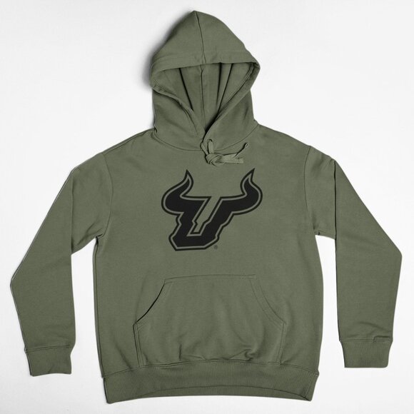 NEW South Florida Bulls Pullover Fleece Hoodie MILITARY ARMY GREEN - Picture 1 of 2